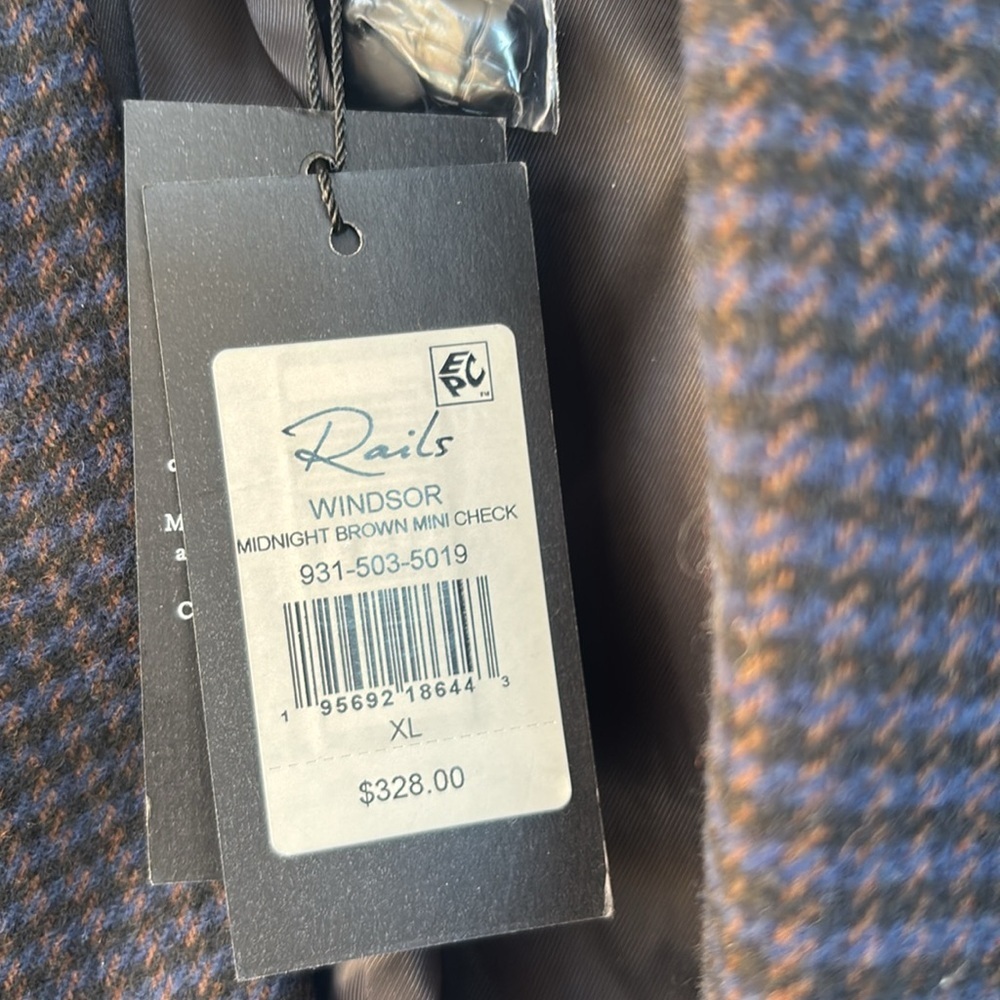 NWT Rails Windsor Blazer Midnight Brown Mini Chec… - image 3
